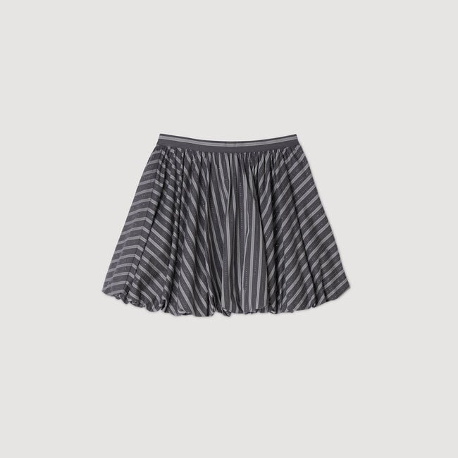 Striped rhinestone bubble skirt