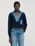 Sweater with denim details
