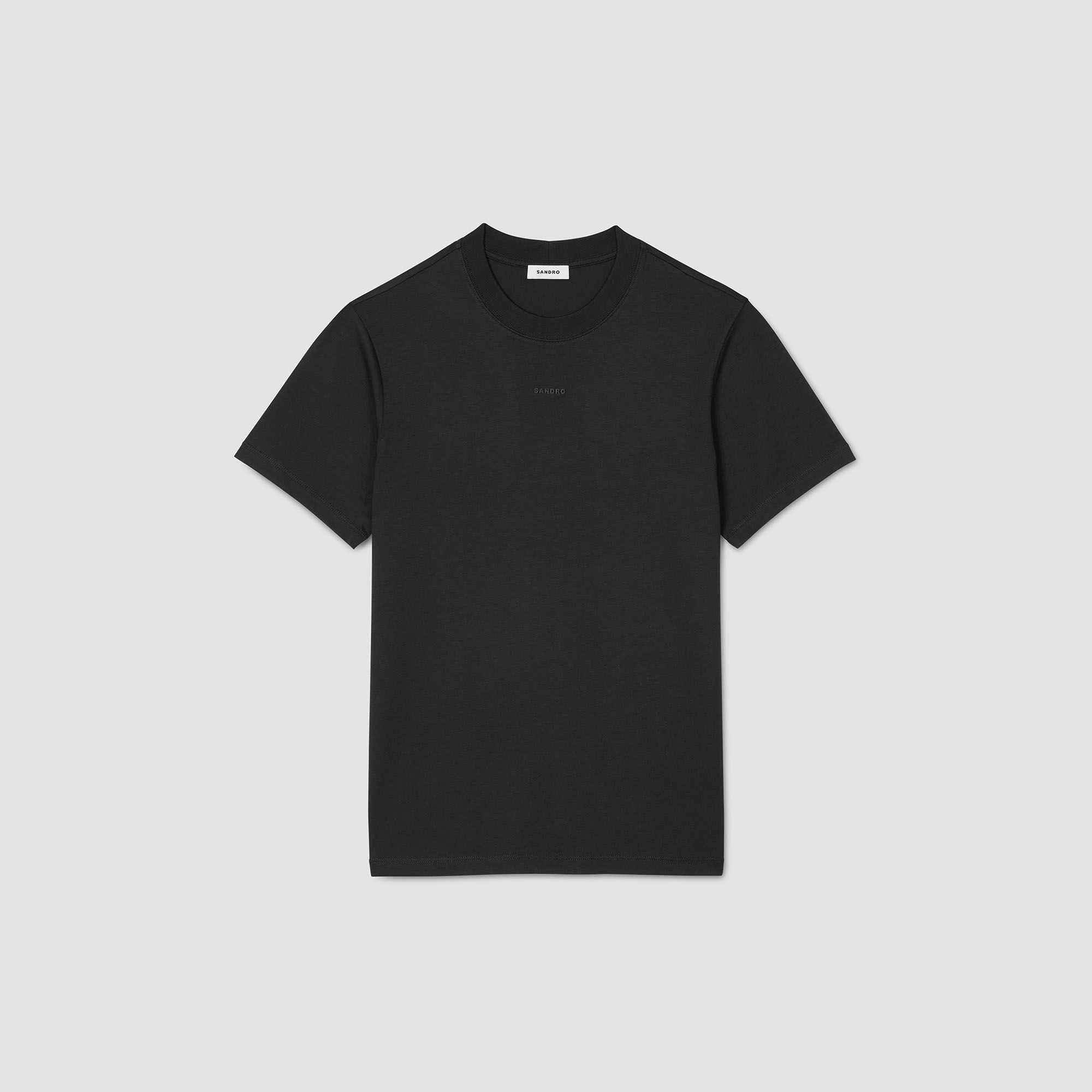 Cotton T-shirt with logo black / gray for Men | Sandro Paris