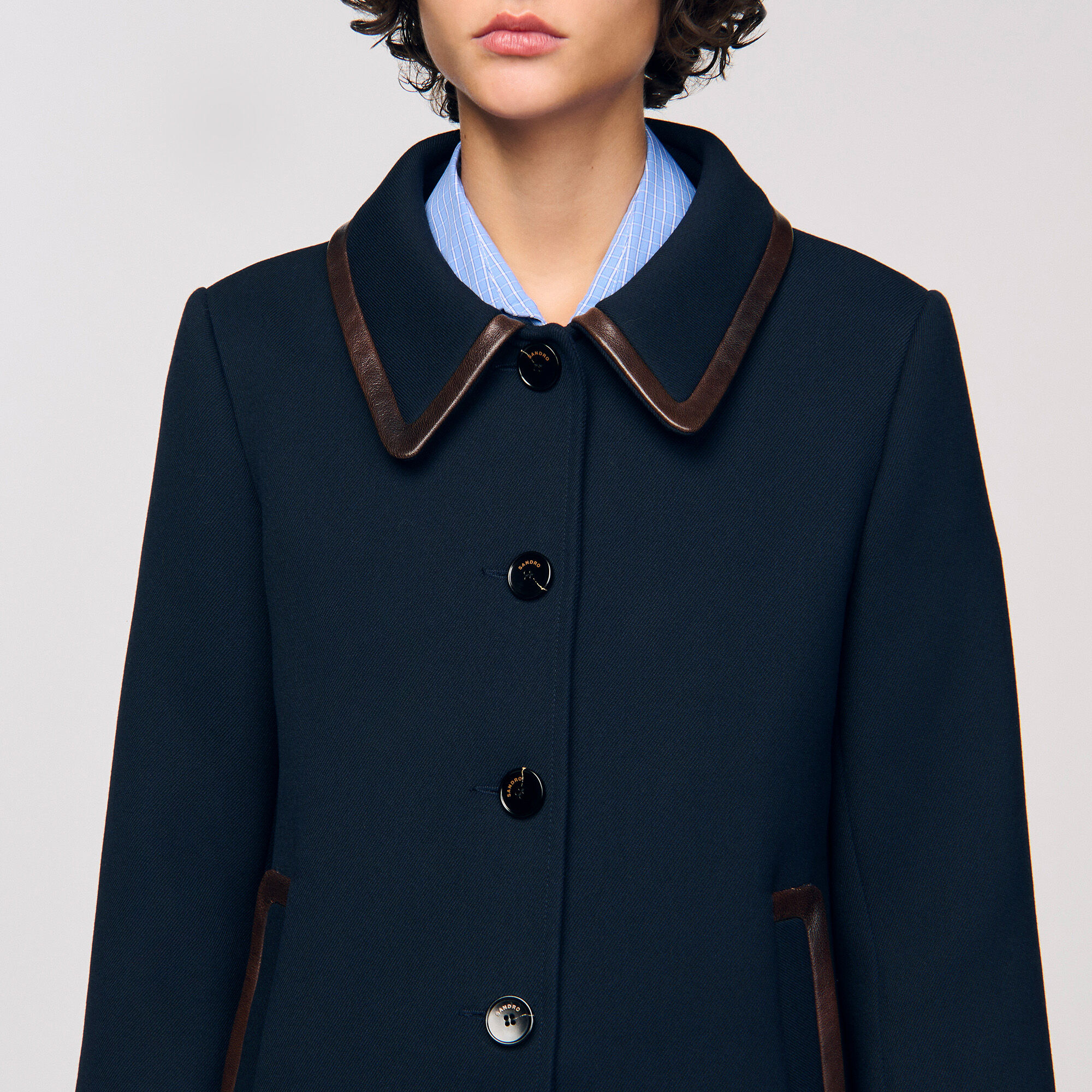 sandro paris  コート sandro PARIS サンドロ パリ プリーツインセット付きトレンチ
