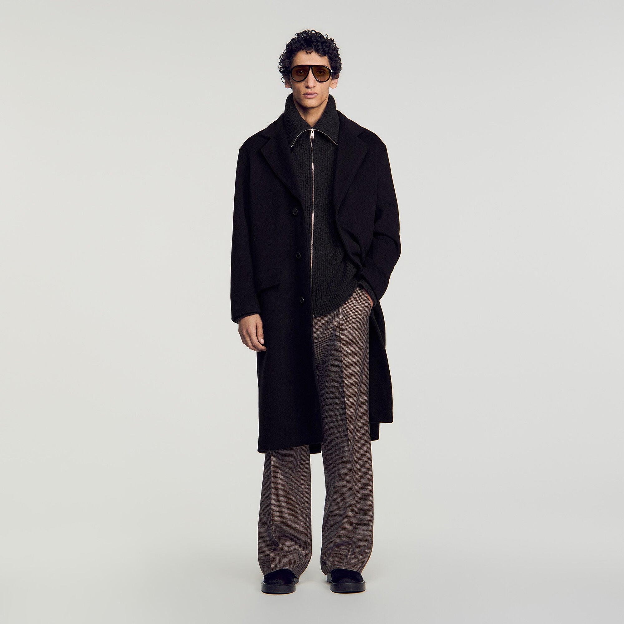 Long wool and cashmere coat - Men | Sandro
