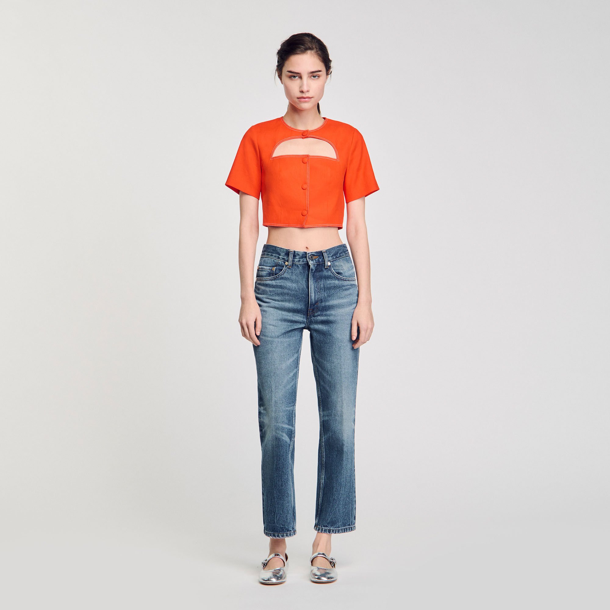 Crop top with cutout design