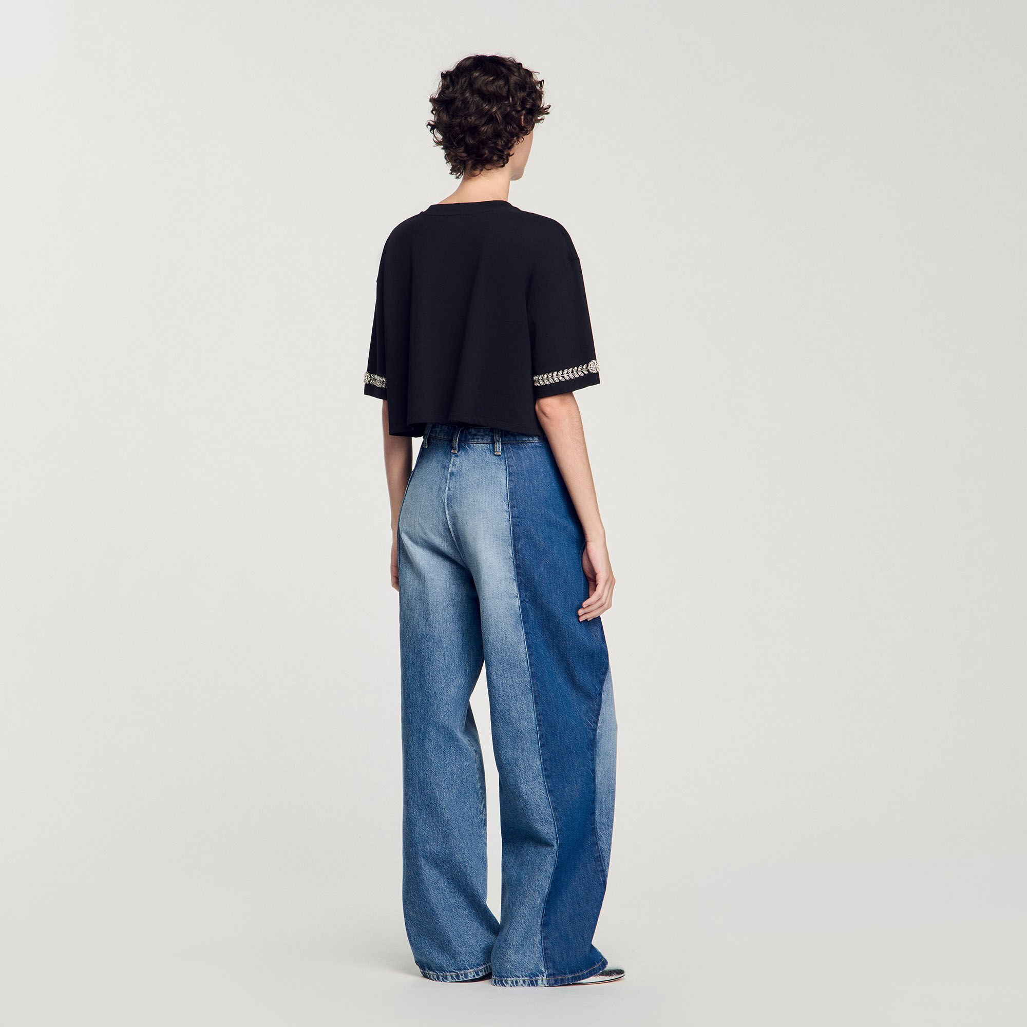 Rhinestone cropped T-shirt