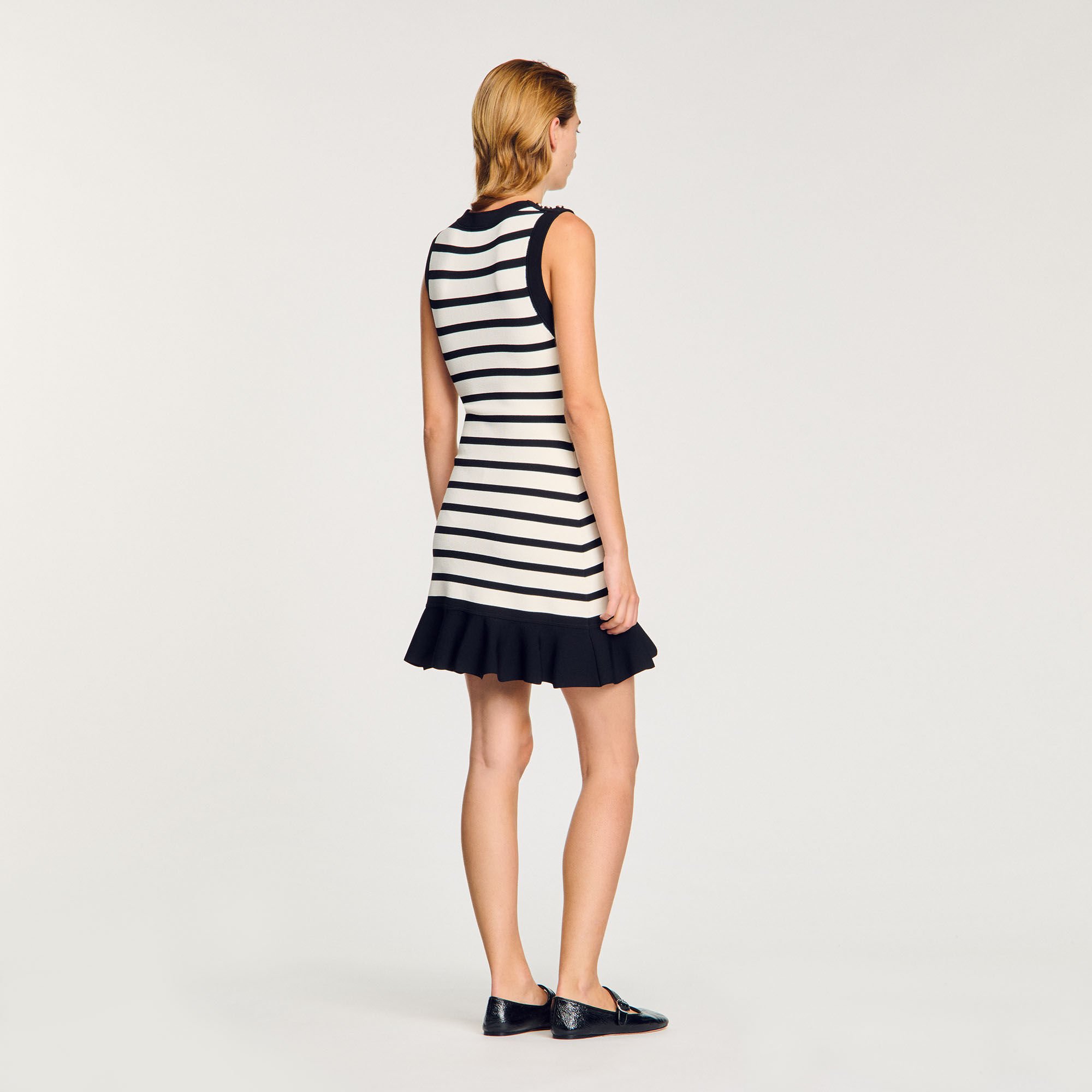 Striped knit mini dress