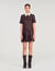 Printed satin-effect mini dress