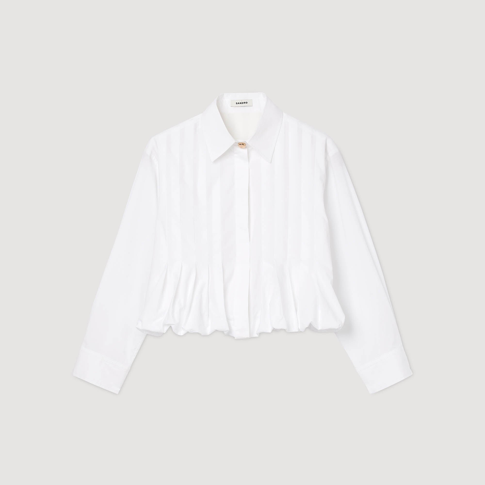 Pleated cropped shirt