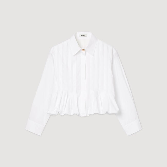 Pleated cropped shirt