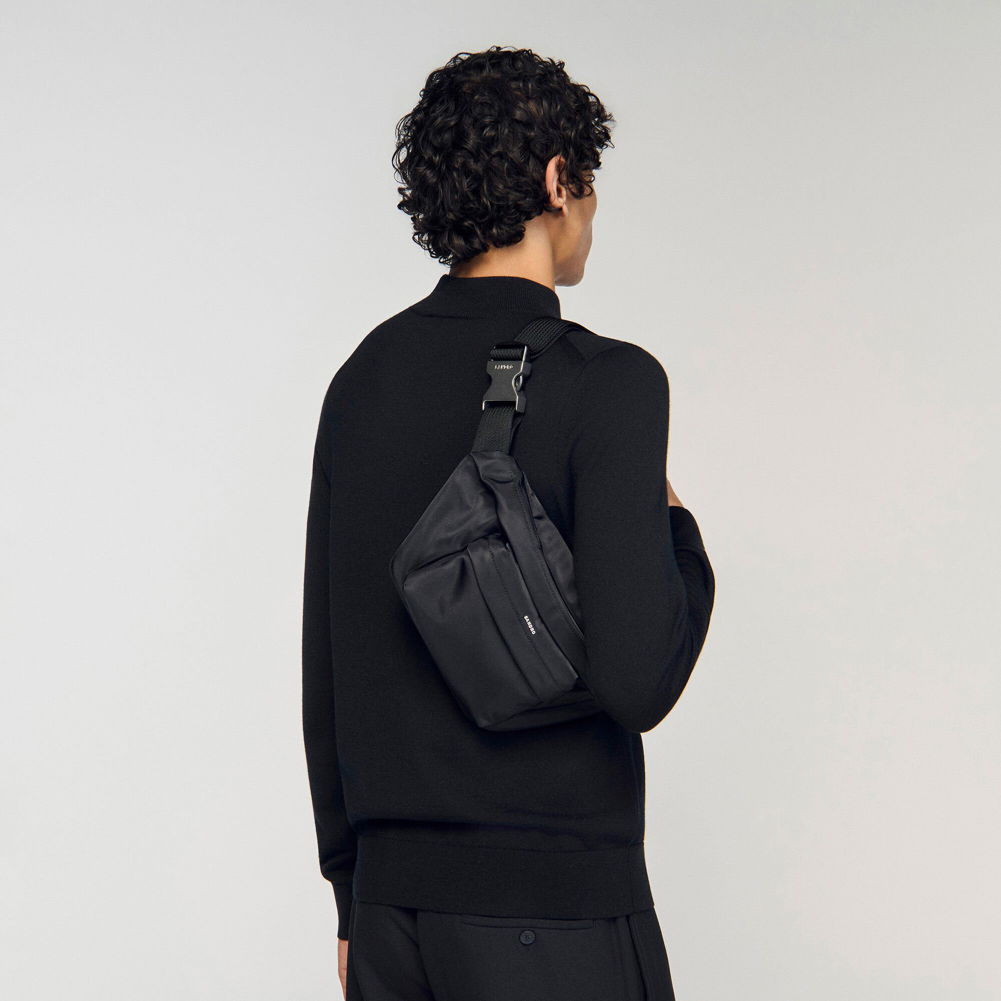 Technical fabric shoulder bag