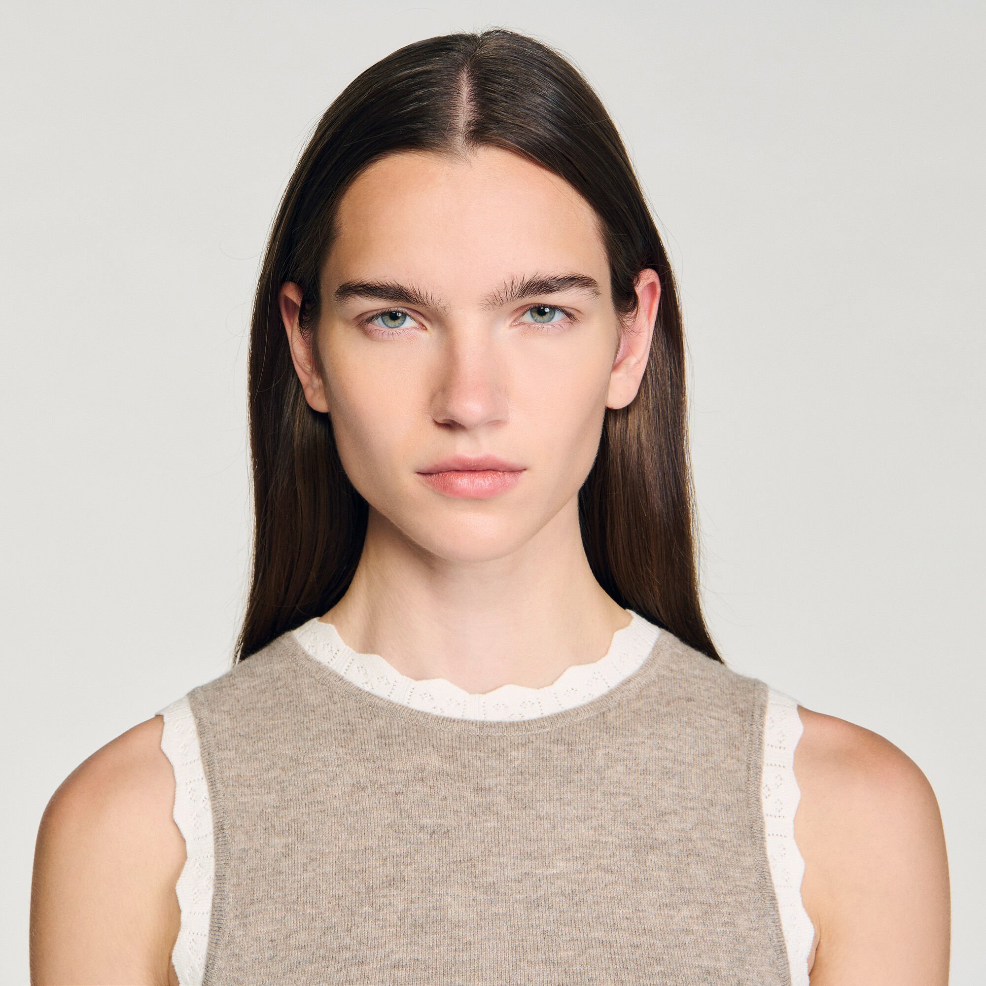 High-neck knit sweater