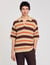 Striped knit polo shirt
