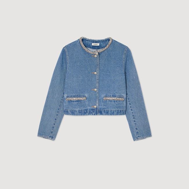 Rhinestone denim jacket
