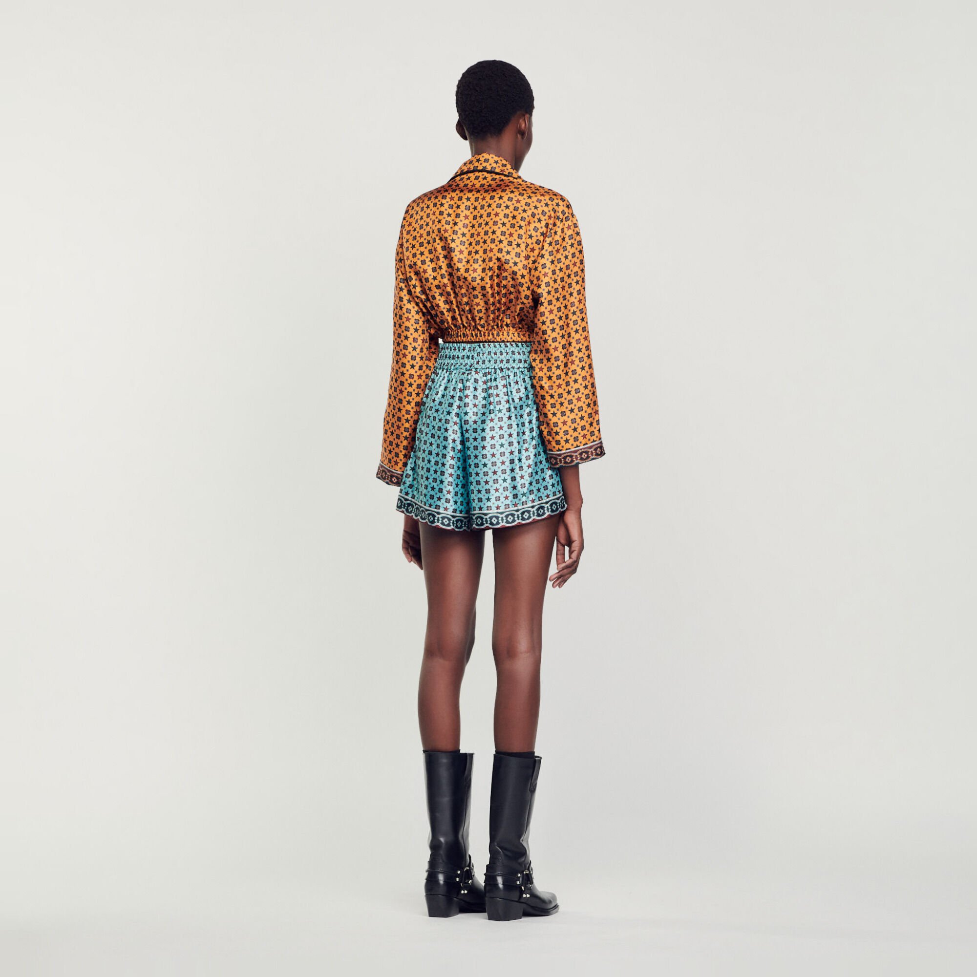 Printed cropped shirt