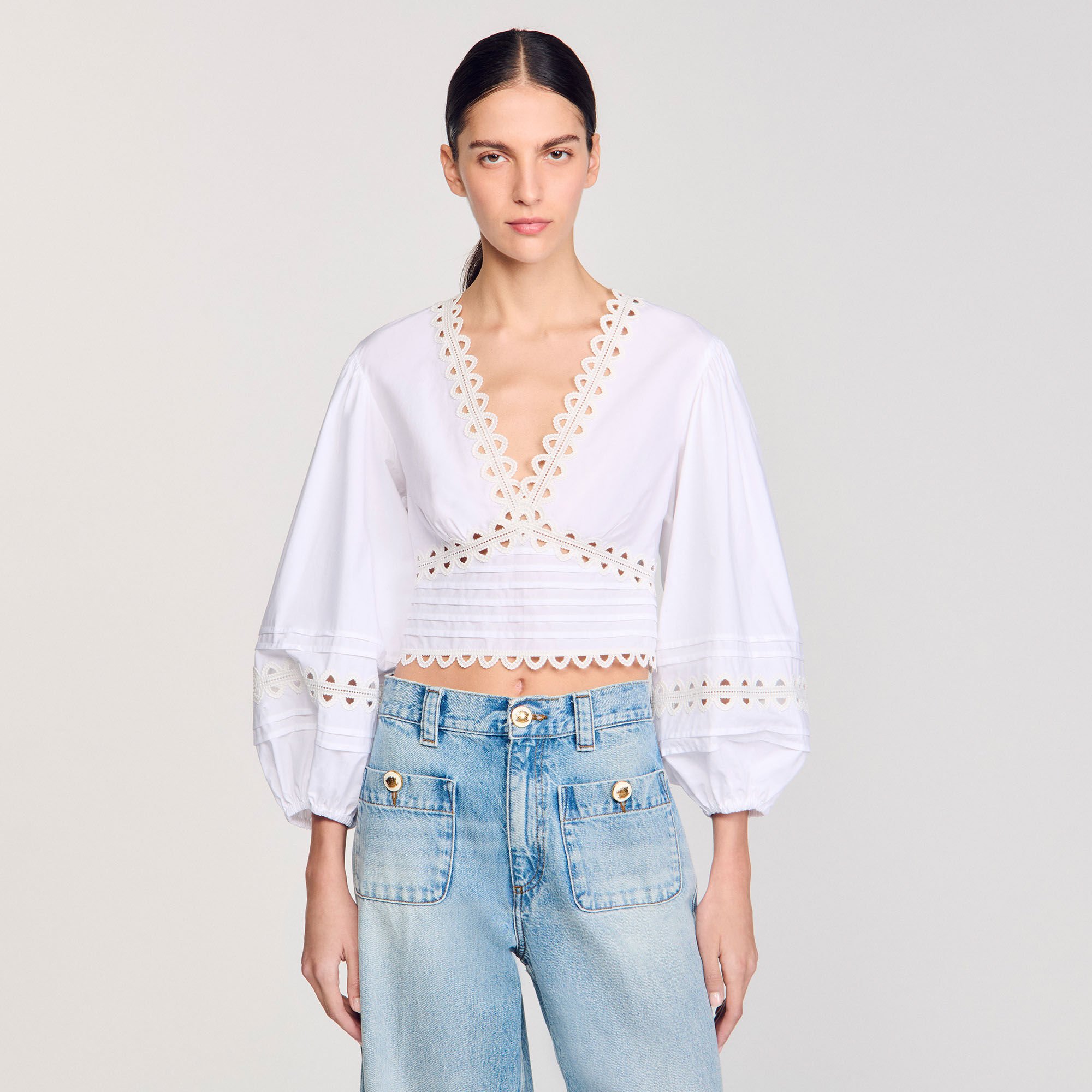 Poplin crop top