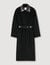 Long wool and leather coat
