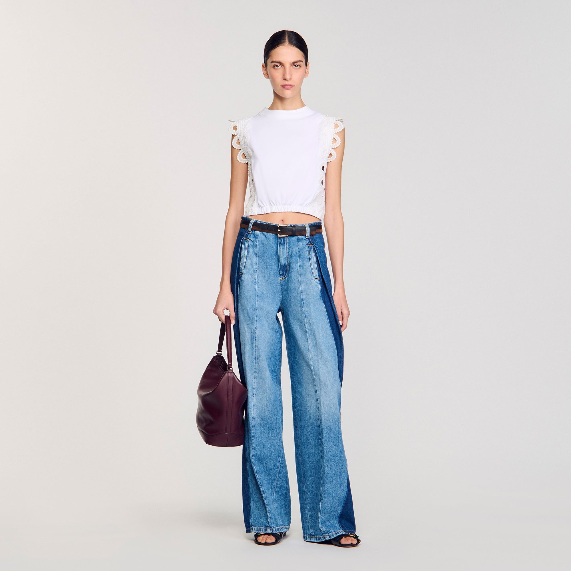 Leather bucket bag
