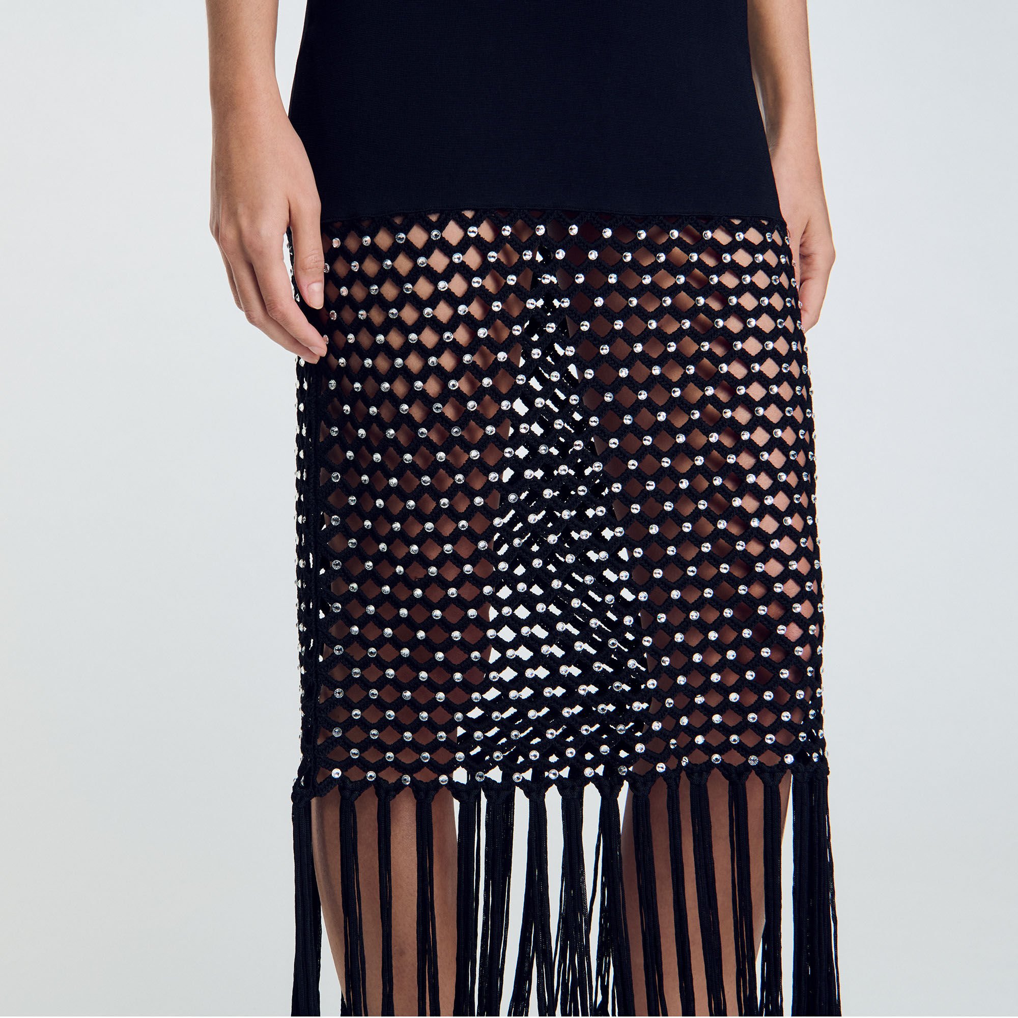 Fringed knit dress