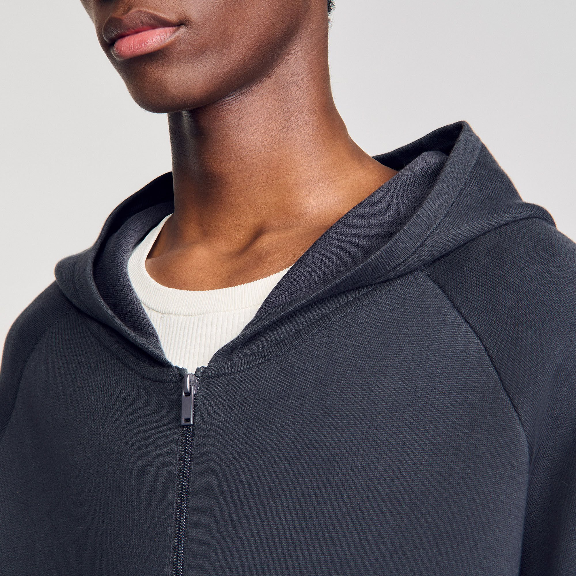 Milano knit hooded cardigan
