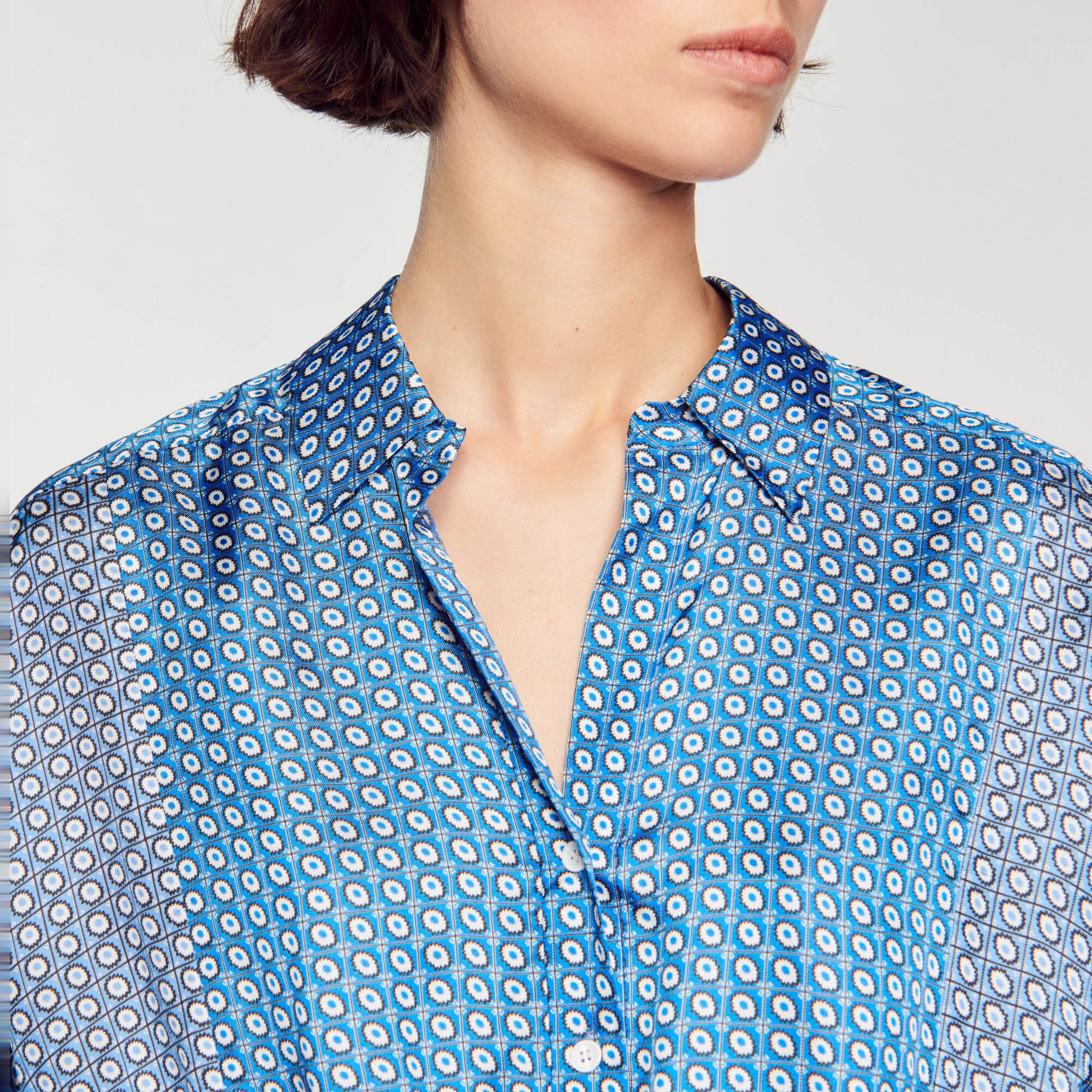Short tie-print dress