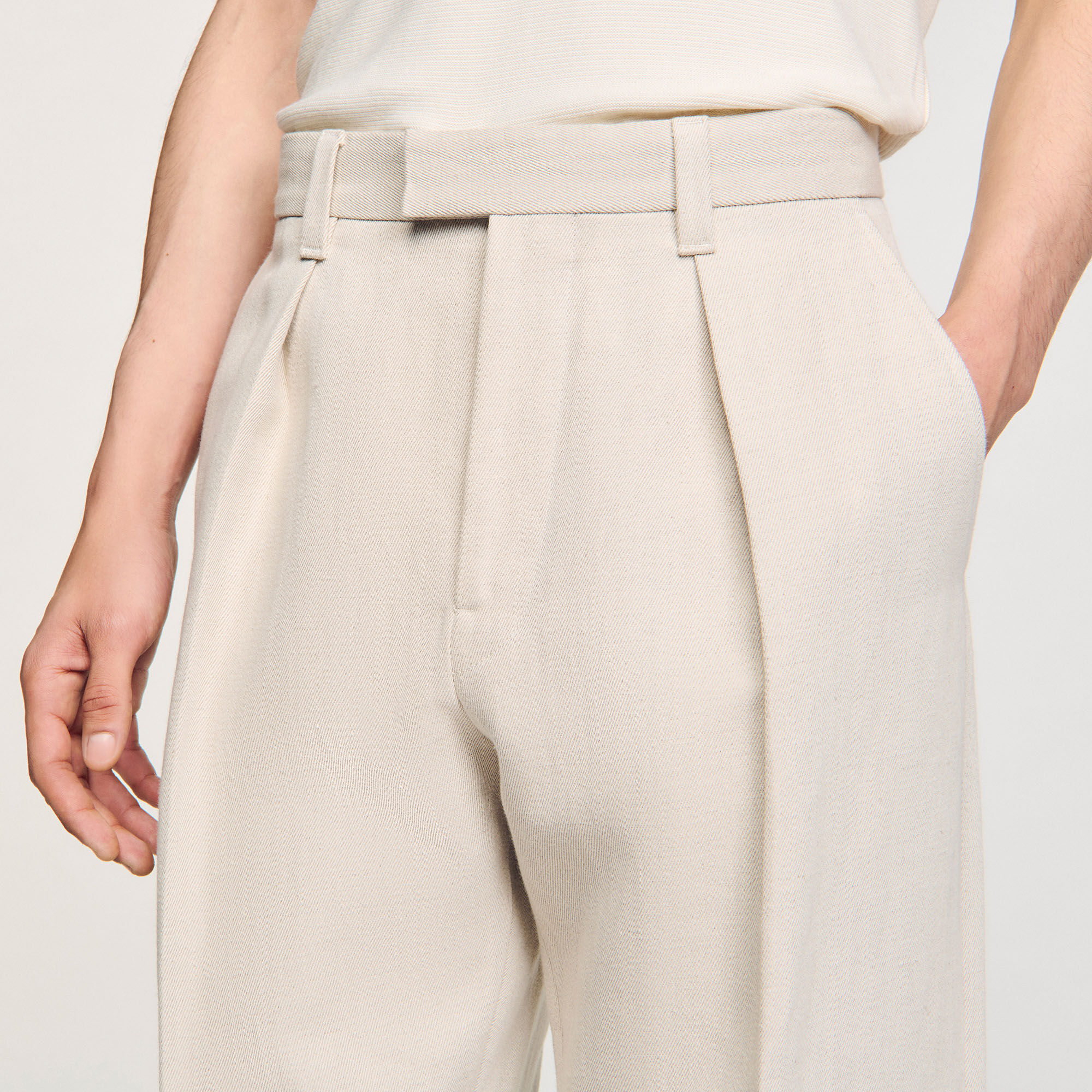 Wide-leg trousers with creases white / beige for Men