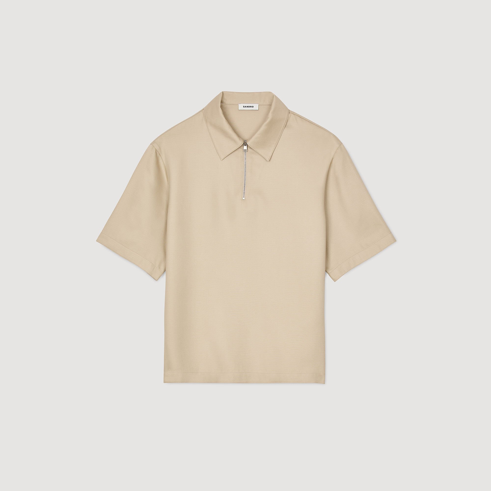 Zip-neck polo shirt