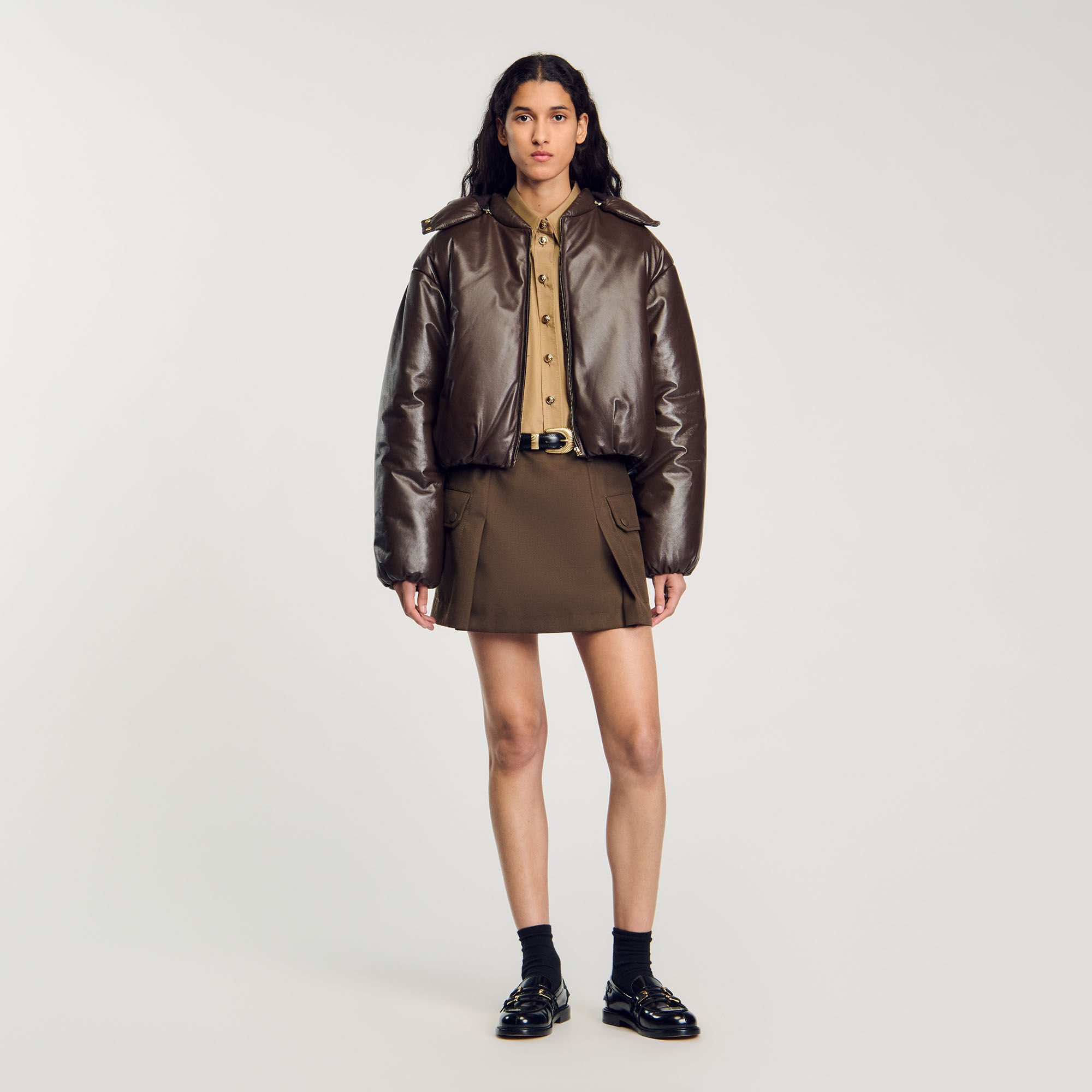Sandro leather jacket womens online