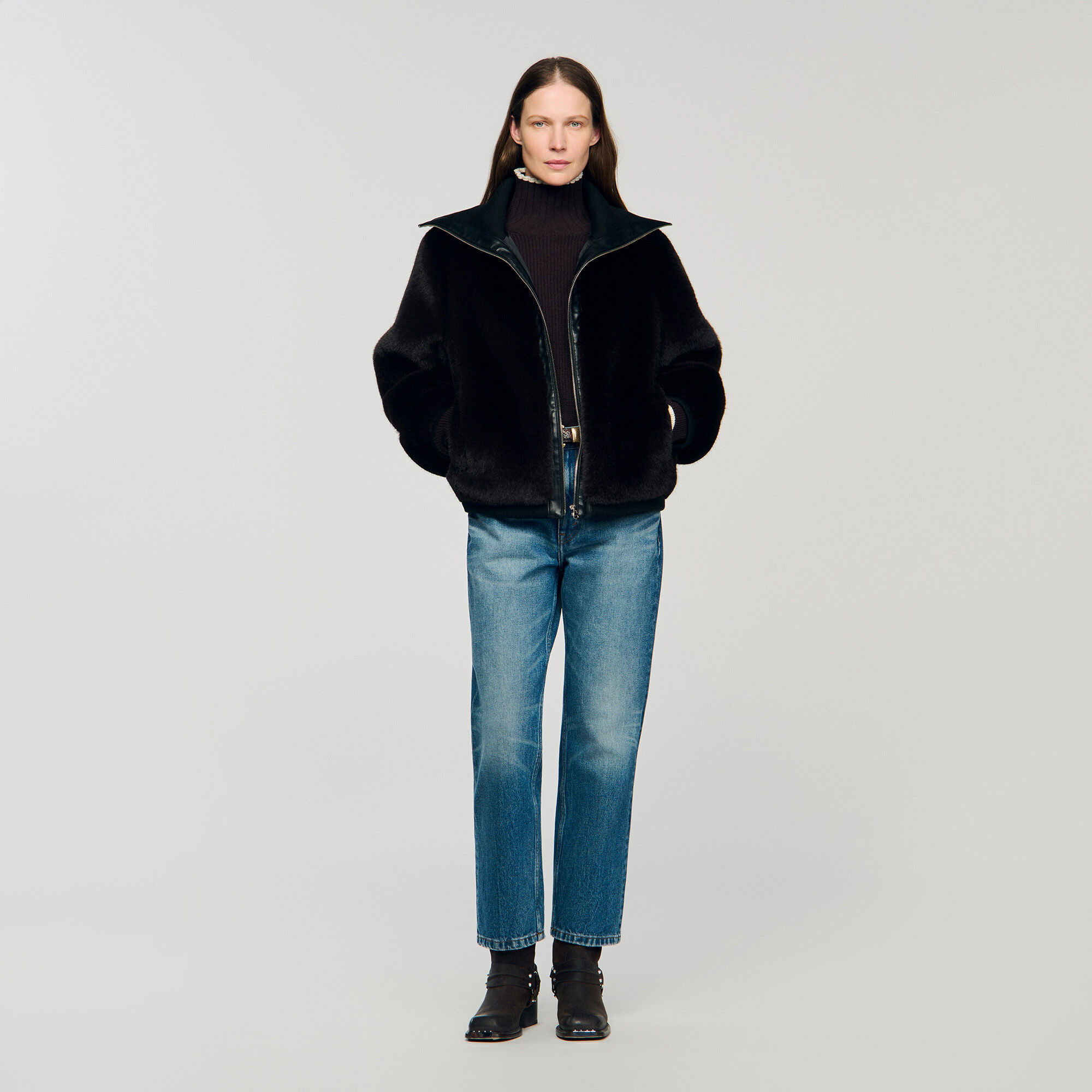 Short faux fur coat