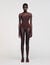 Asymmetric leotard with bead detail
