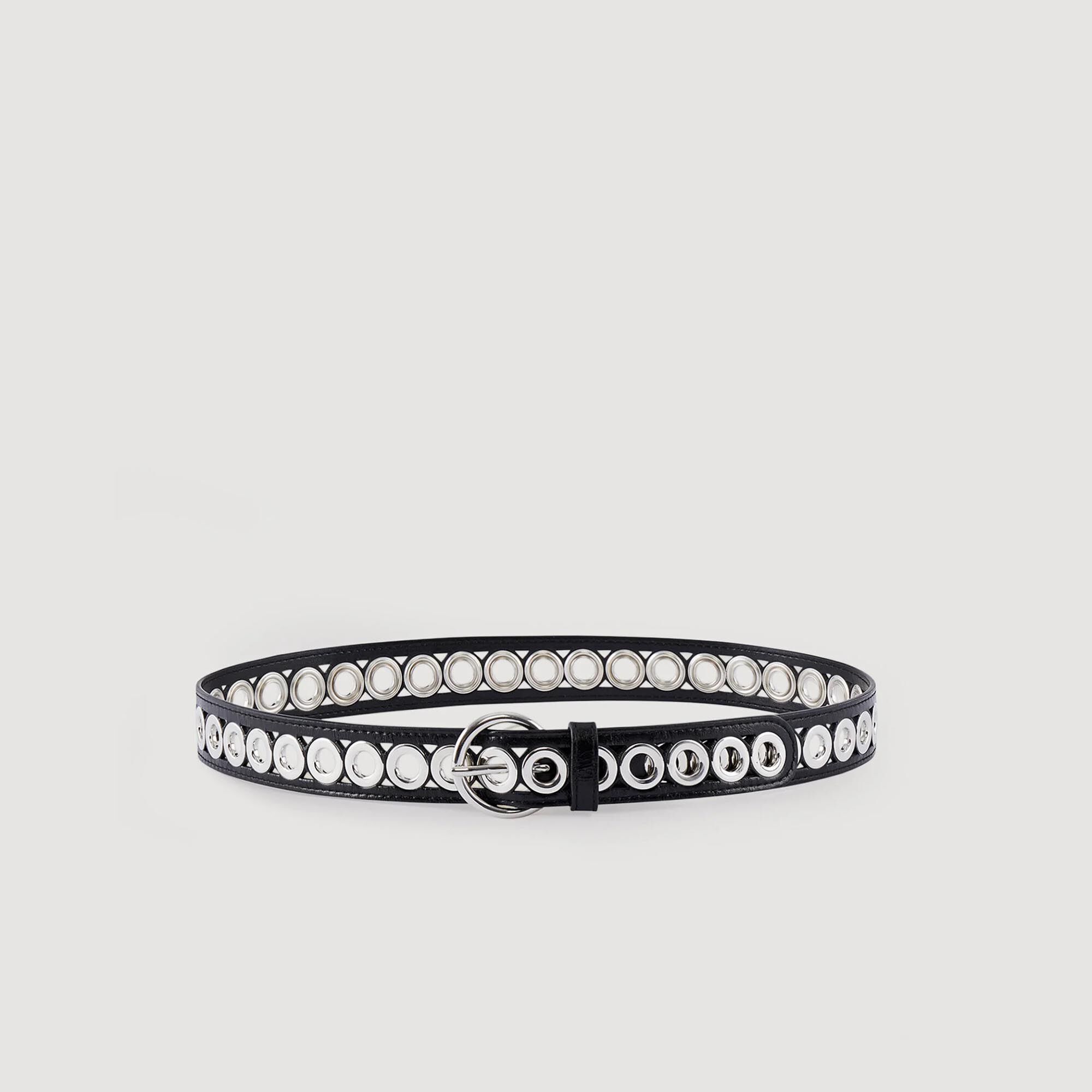 おすすめ with Belt round Women For gray / black eyelets and buckle 靴