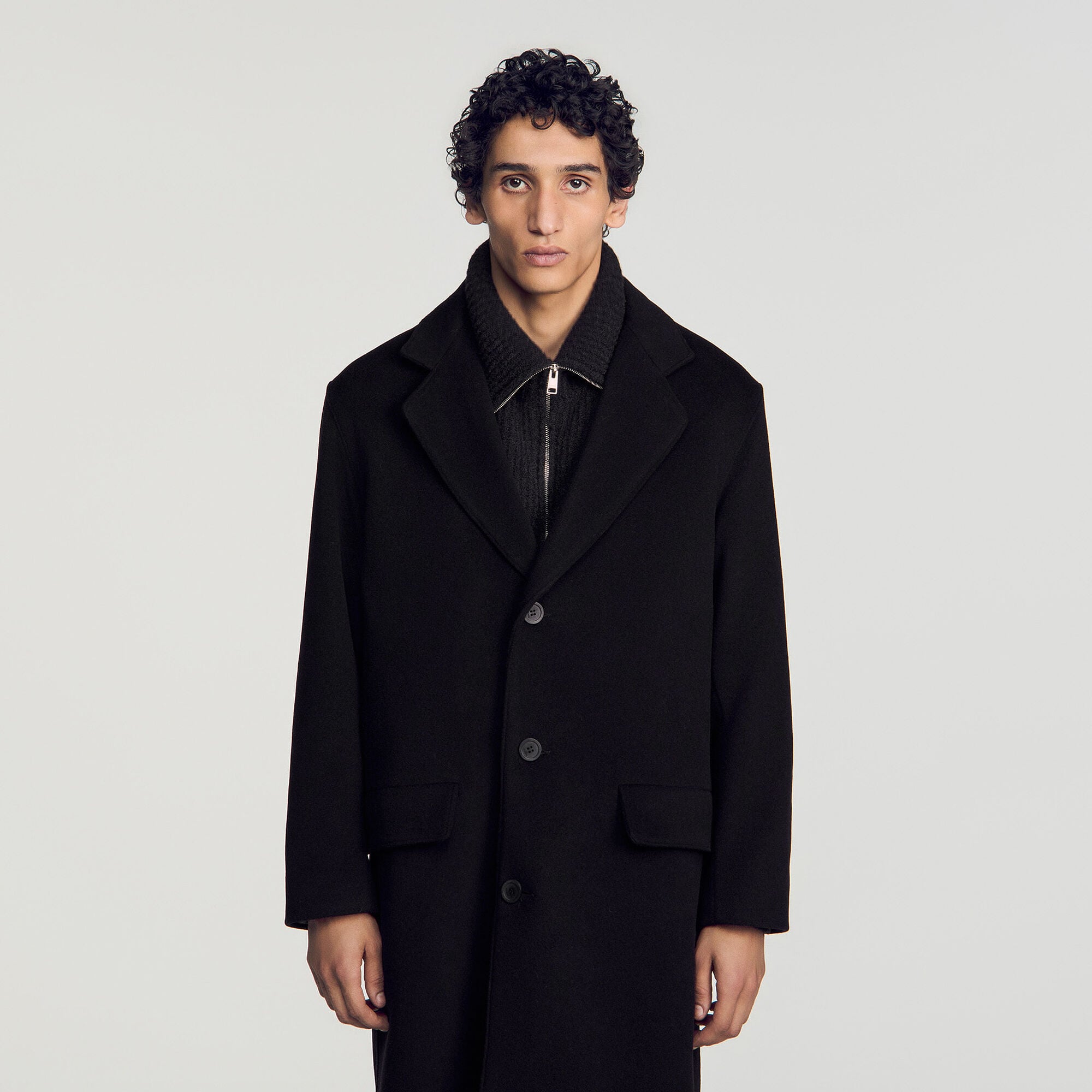 Long wool and cashmere coat - Men | Sandro