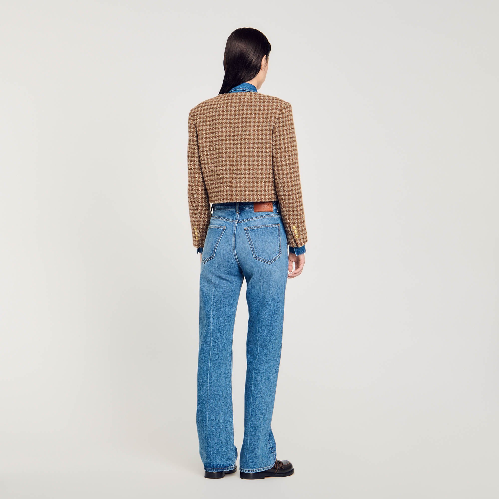 Short checked jacket