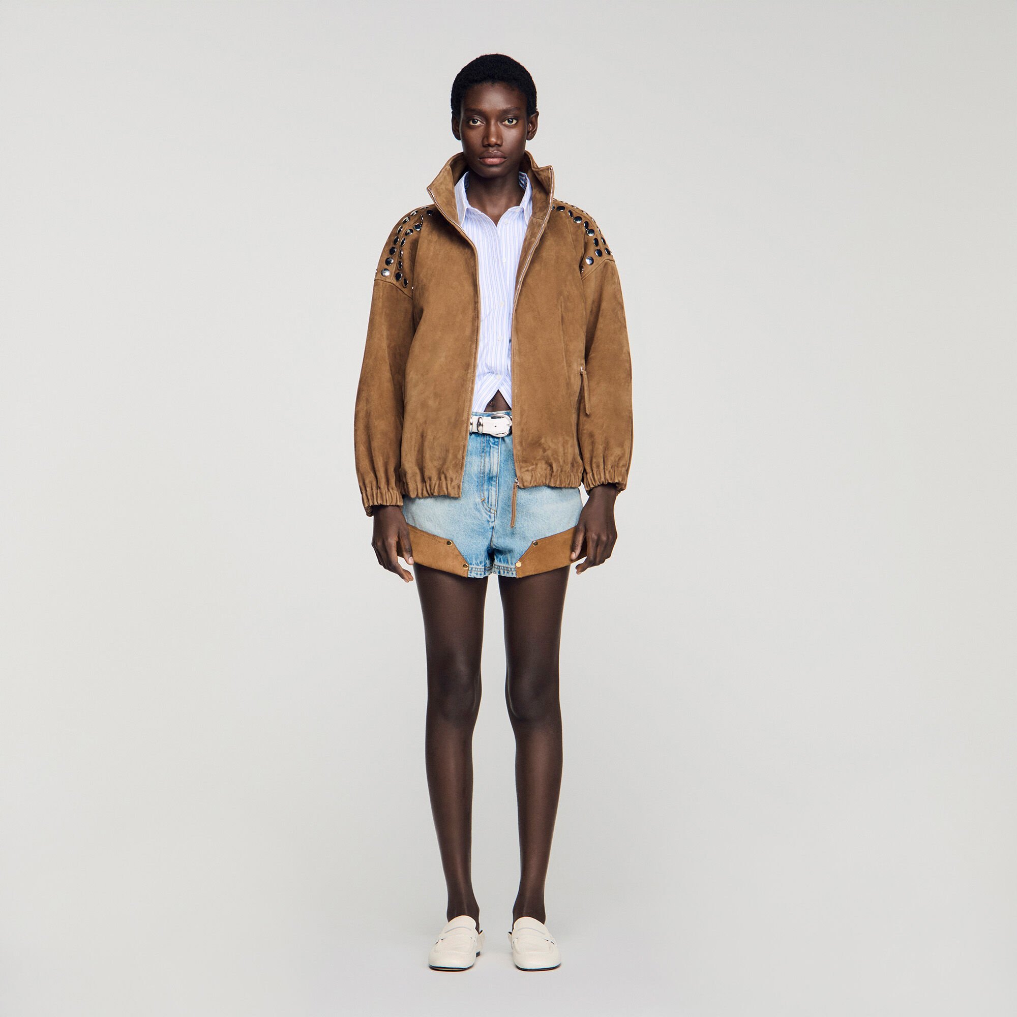 Studded suede jacket