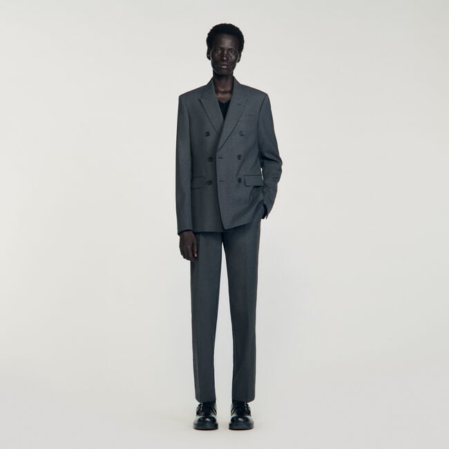 Double-breasted classic suit jacket