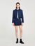 Cropped jacket with leather collar