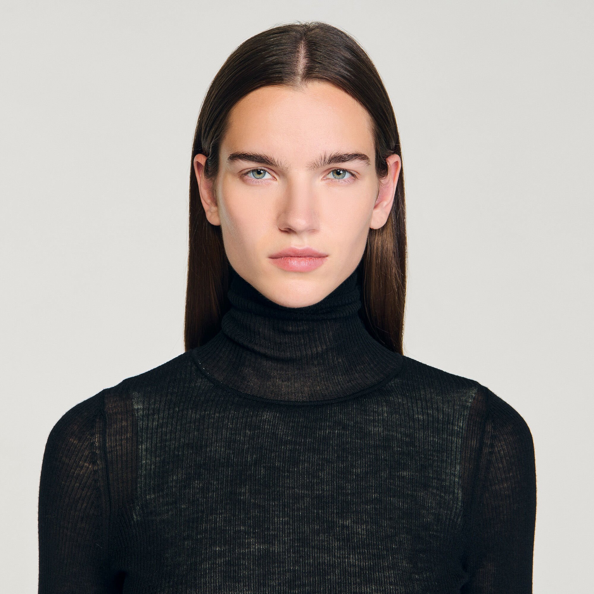 Layered turtleneck sweater