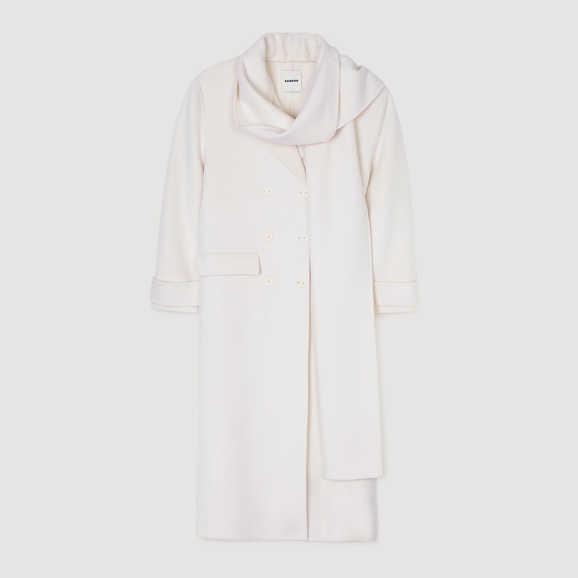 Oversized Wool Coat with removable scarf