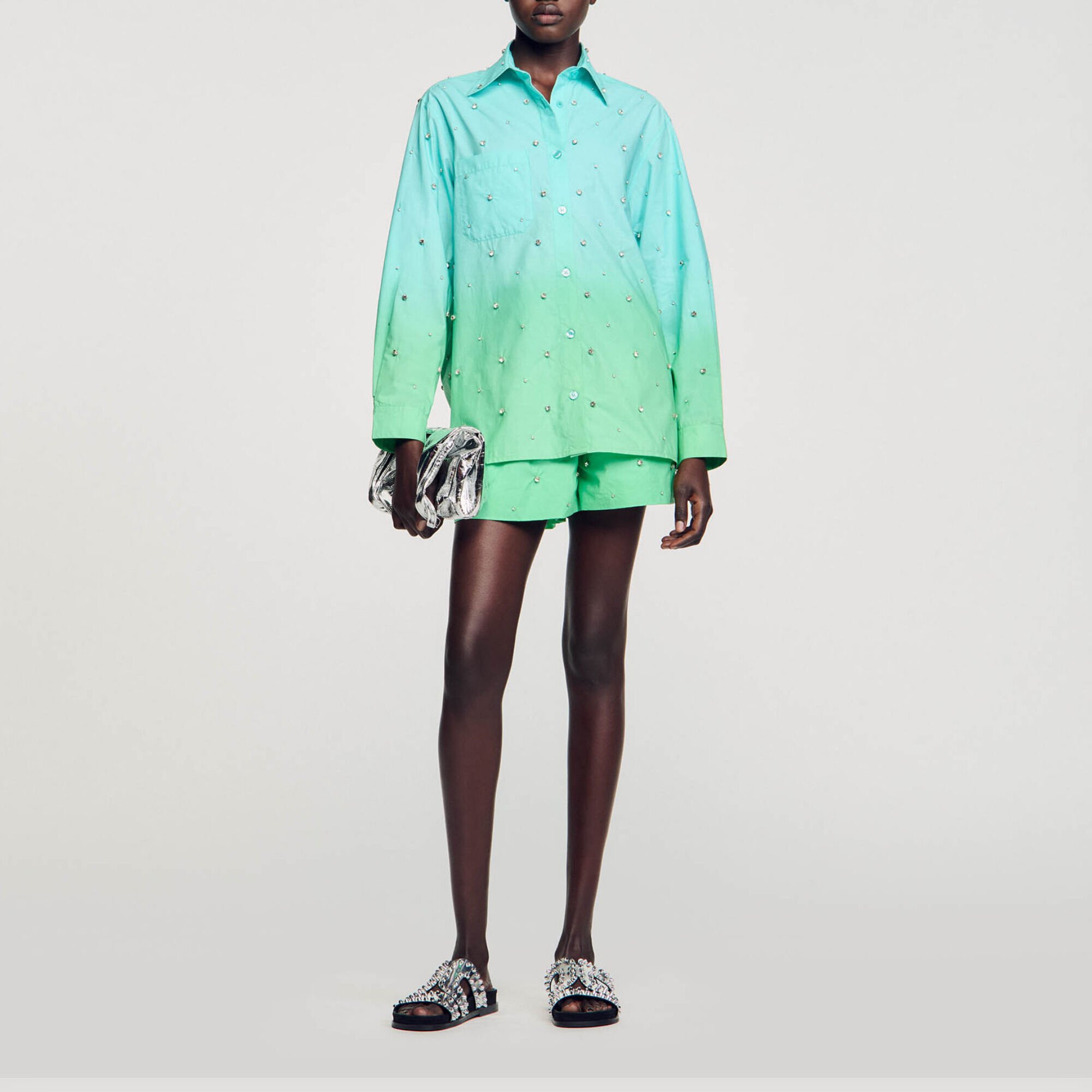 Rhinestone dip dye shirt