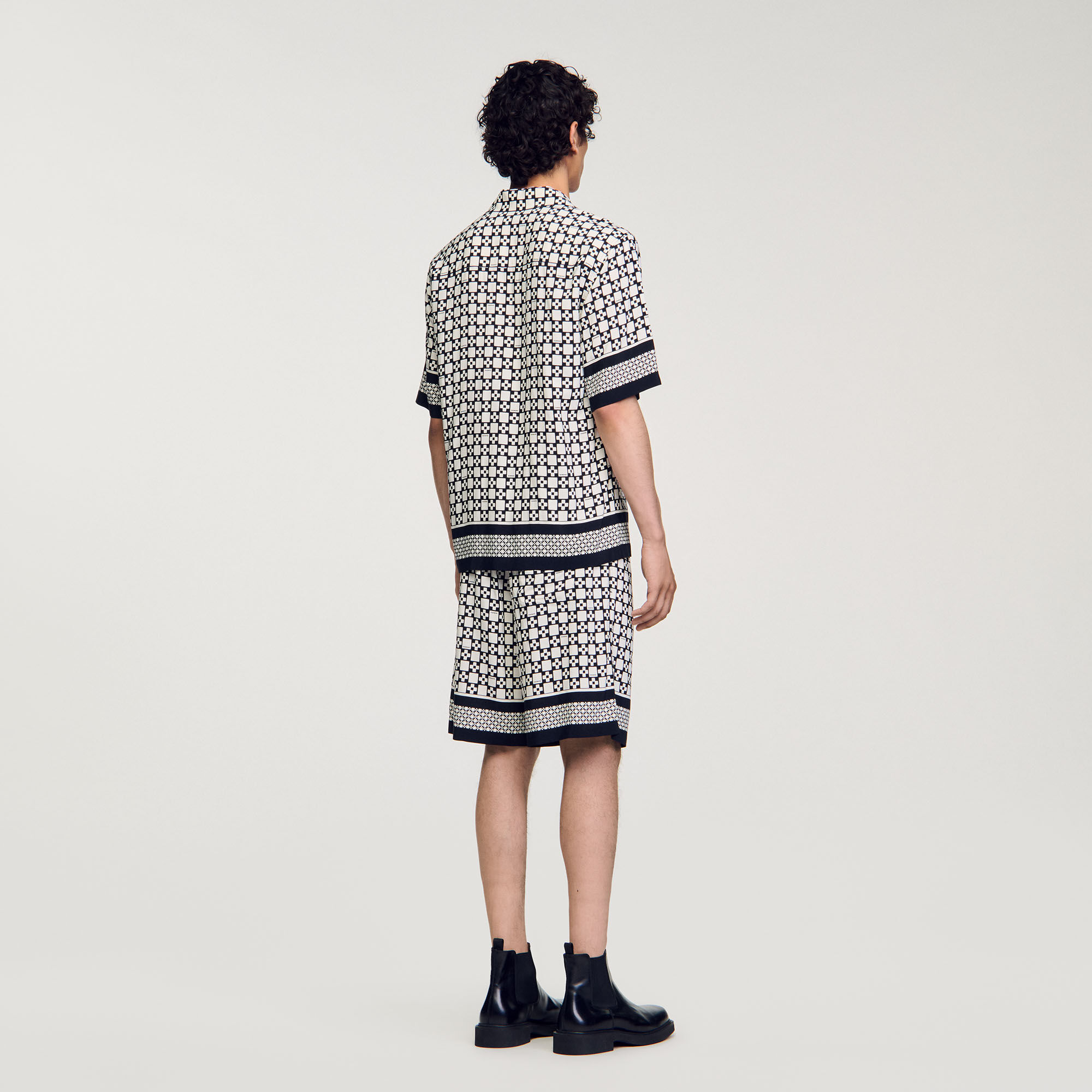 Square Cross short-sleeved shirt white / beige for Men