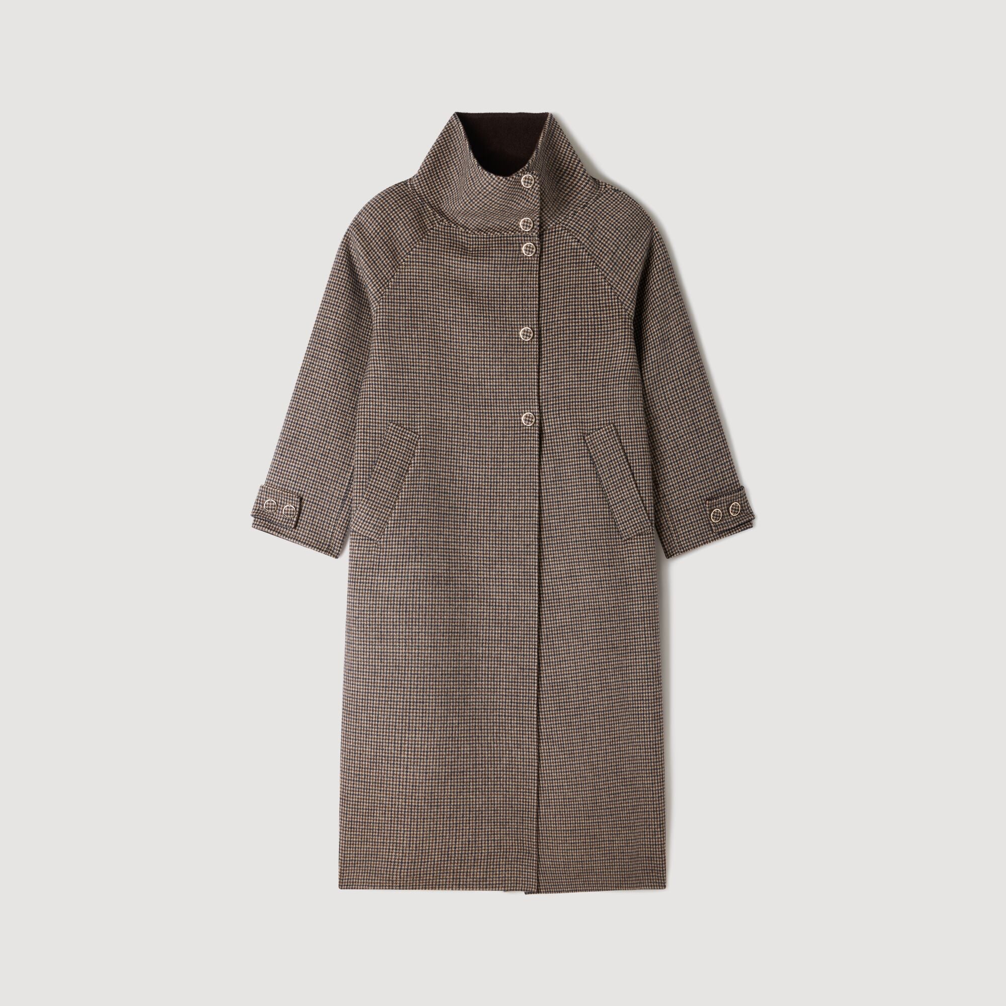 Oversized check coat - Women | Sandro