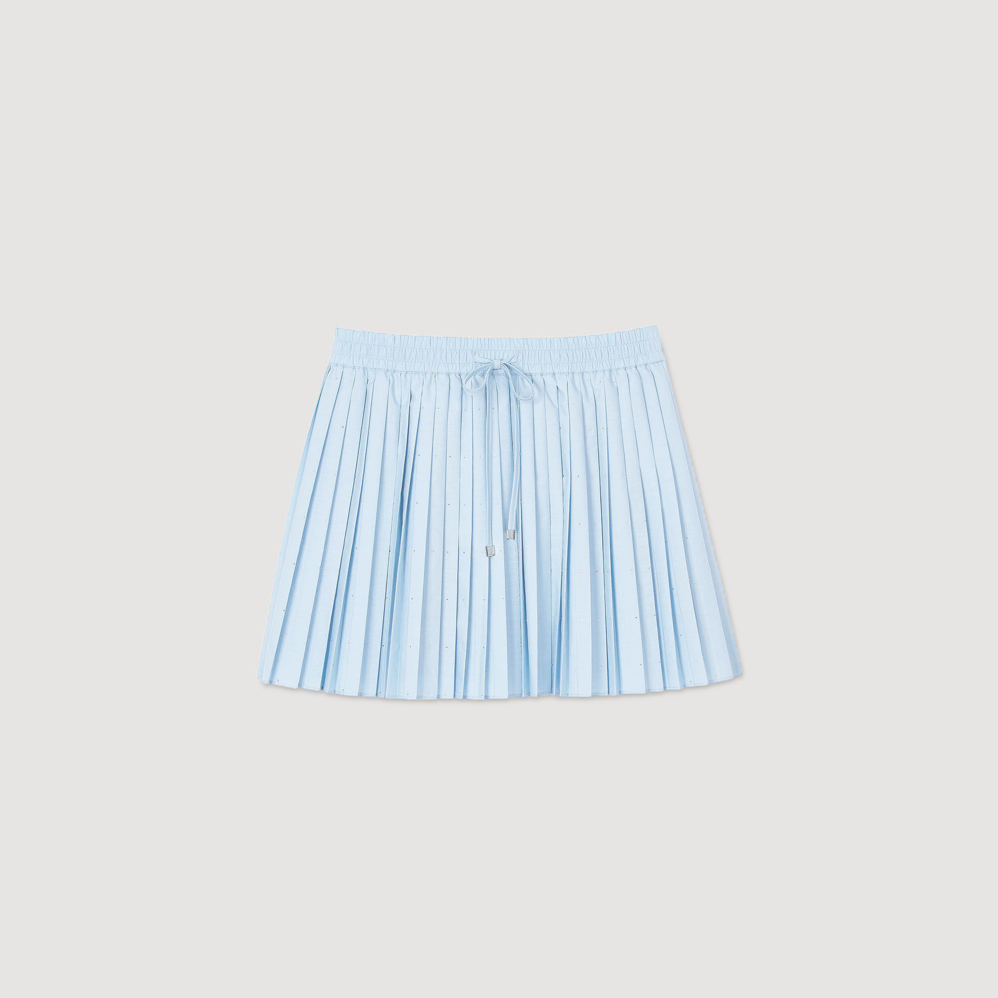 【海外限定】Sandroスカート☆Rhinestone-Embellished Pleated W Mini pleated rhinestone skirt blue For Women | Sandro Paris