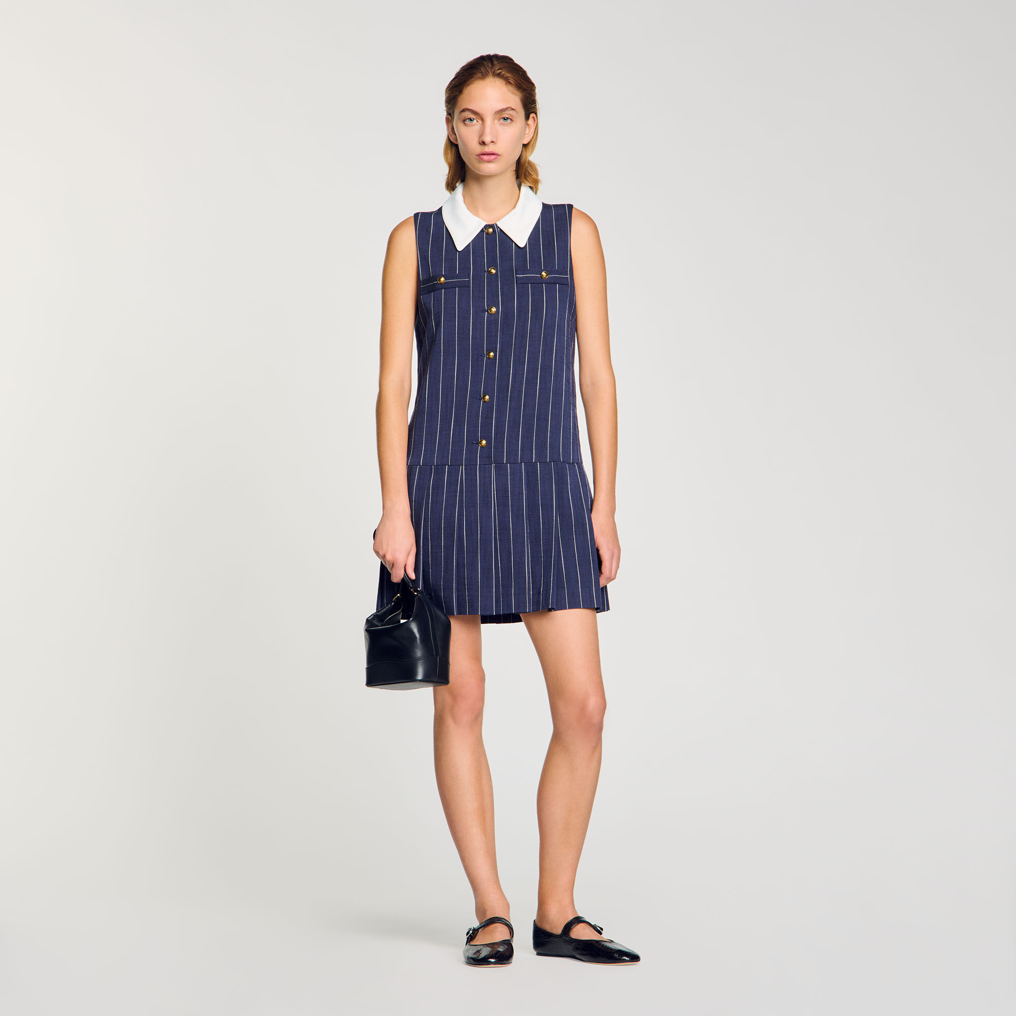 sandro◆sandro/サンドロ/長袖ブラウス/2/コットン/ブルー/E11794E-47 Double-breasted suit jacket blue For Women | Sandro Paris
