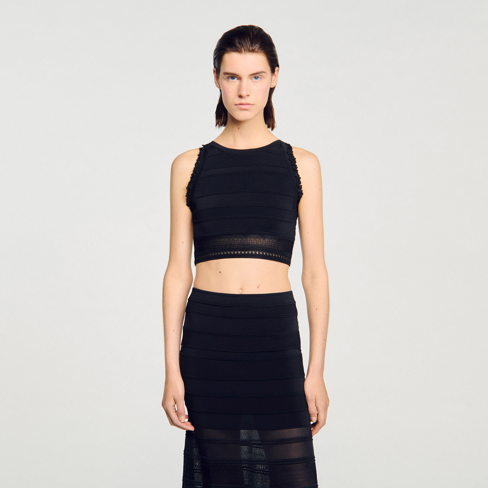Sleeveless top in Black for Women | Sandro Paris
