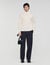 Wool sweater with zipped collar