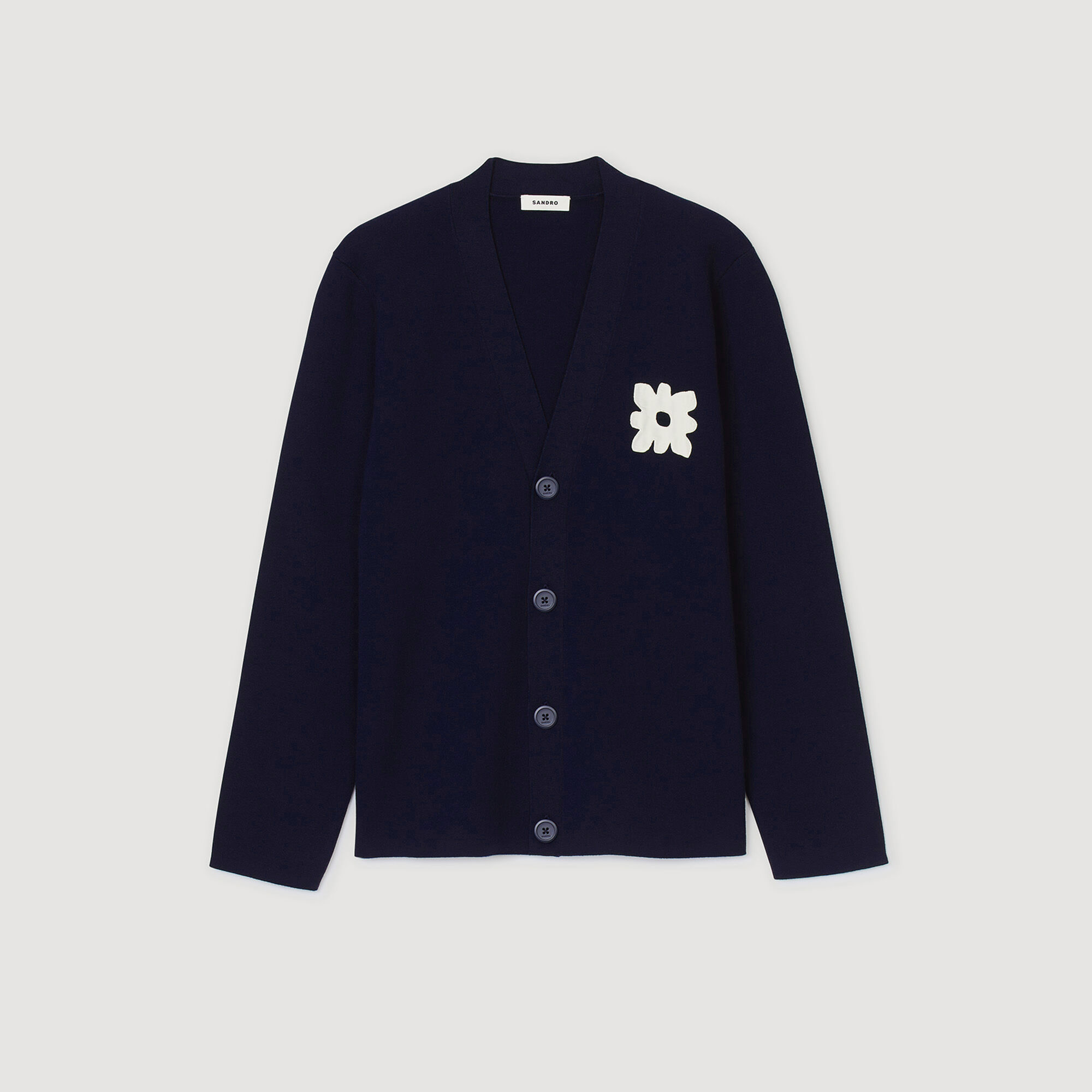 サンドロ　カーディガン Striped cardigan black / gray For Women | Sandro Paris
