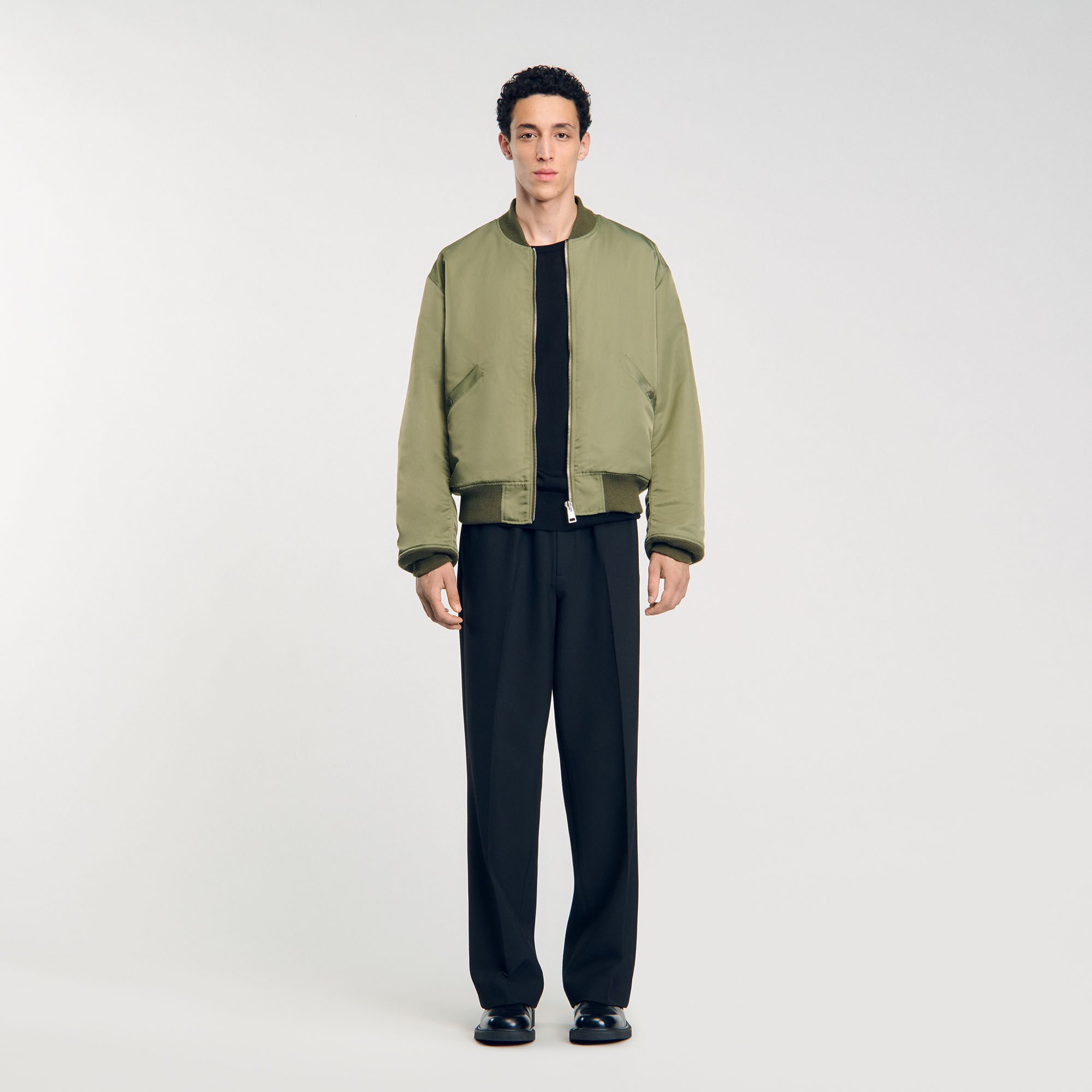 Zip-up bomber jacket