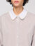 Plaid and pearl collar shirt