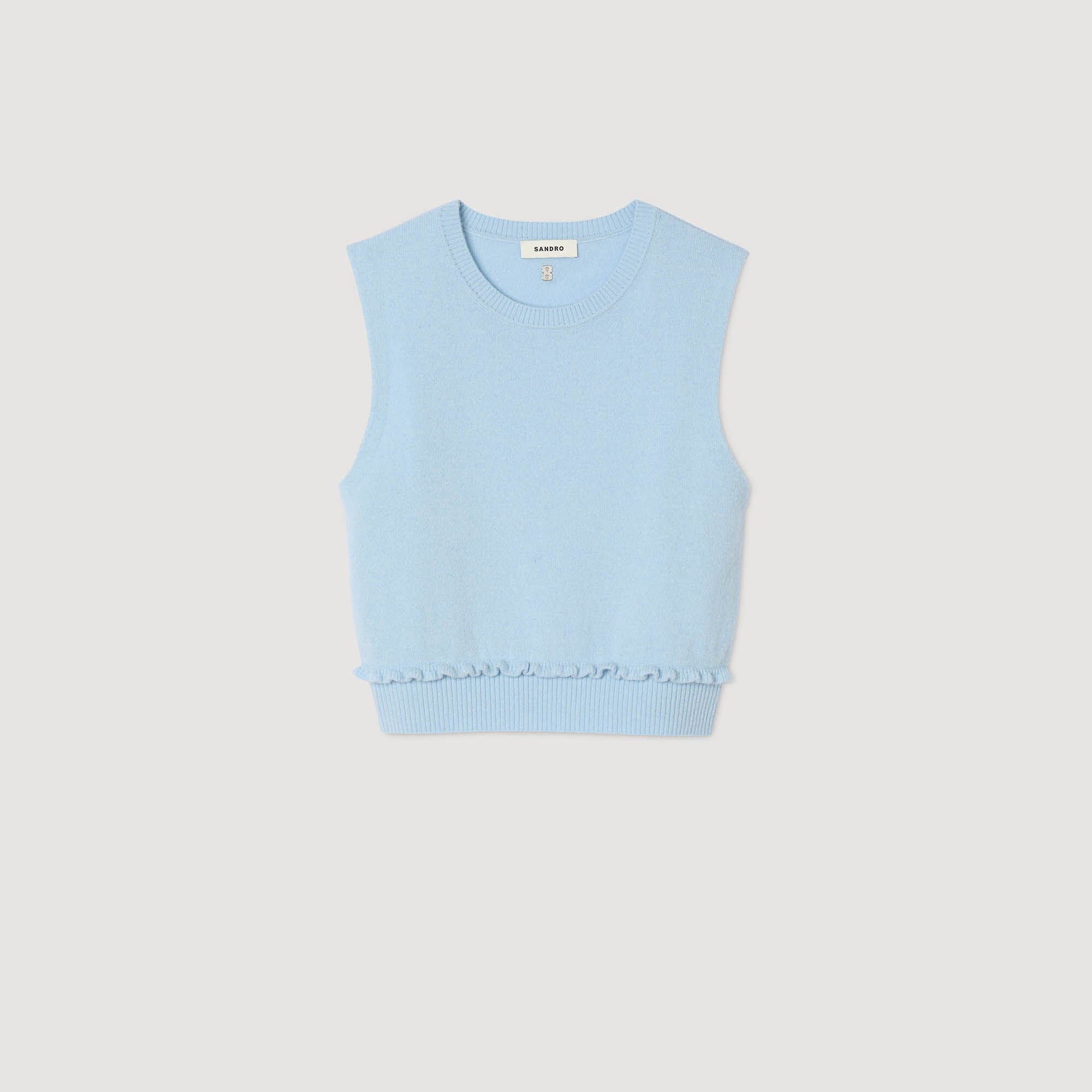 Ruffled cropped sweater
