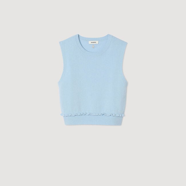 Ruffled cropped sweater