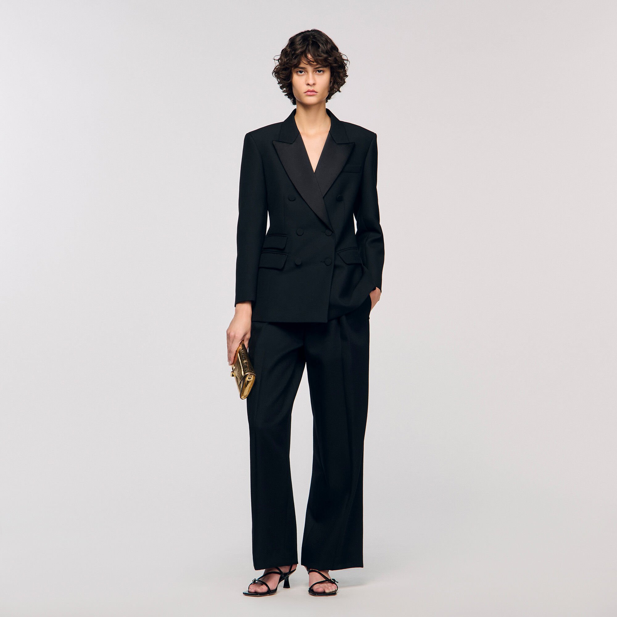 Tuxedo jacket with satin collar
