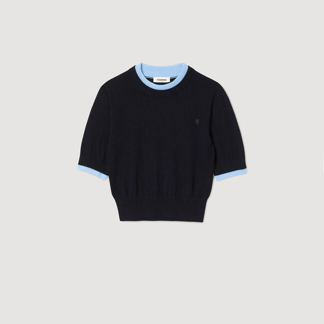 Two-tone cropped sweater