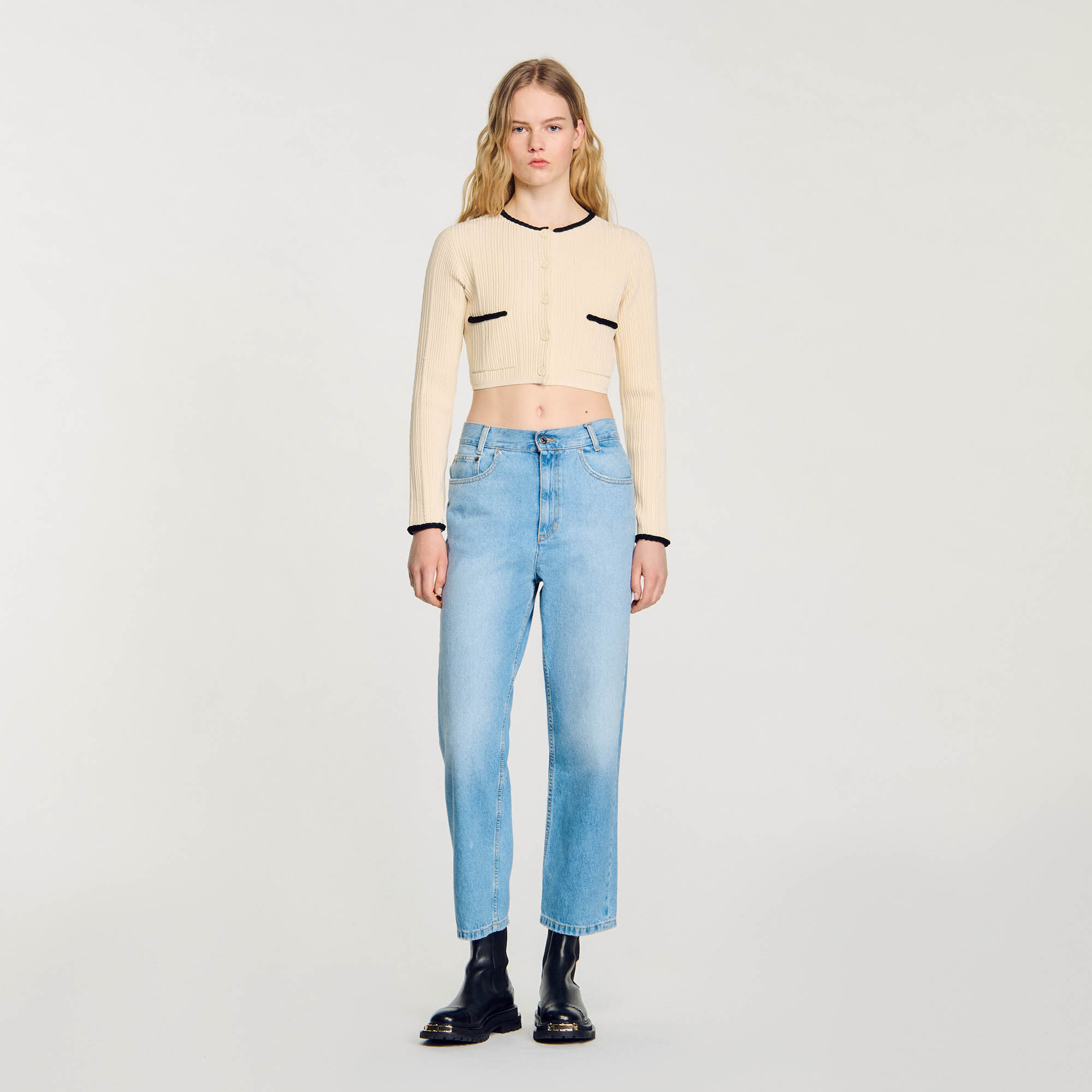 Pointelle knit cardigan